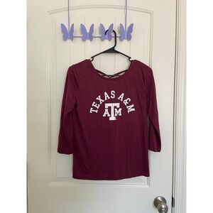 EUC | Red Shirt women's Texas A&M blouse 3/4 sleeve lightweight shirt apparel XS